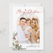 Frohe Weihnachtsschrift Moderne Bogenform 4 Foto Feiertagskarte (Vorderseite)