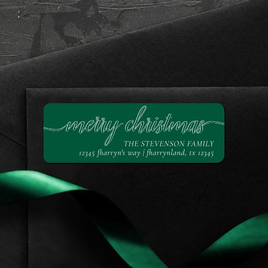 Frohe Weihnachtsschrift | Moderne Grüne Adresse