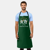 Frohe Weihnachtsschrift Name Cool Rustic Green Schürze (Getragen)