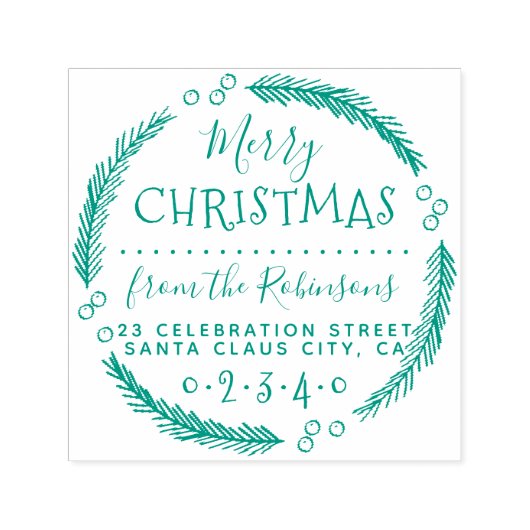Frohe Weihnachtsschrift Name Rücksendeadresse Permastempel (Design)