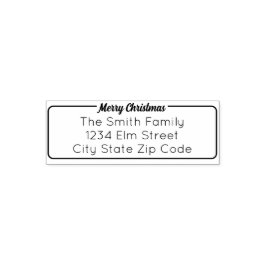 Frohe Weihnachtsschrift Name und Rücksendeadresse Permastempel