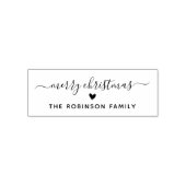 Frohe Weihnachtsschrift Niedlich Heart Familiennam Permastempel (Design)