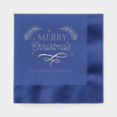 Frohe Weihnachtsschrift Personalisierter Firmennam Servietten Mit Folie (Vorderseite)