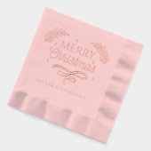 Frohe Weihnachtsschrift Personalisierter Firmennam Servietten Mit Folie (Links)