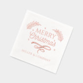 Frohe Weihnachtsschrift Personalisierter Firmennam Servietten Mit Folie (Links)