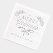 Frohe Weihnachtsschrift Personalisierter Firmennam Servietten Mit Folie (Links)