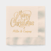 Frohe Weihnachtsschrift Personalisierter Firmennam Servietten Mit Folie (Vorderseite)