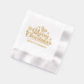 Frohe Weihnachtsschrift Personalisierter Firmennam Servietten Mit Folie (Links)