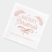 Frohe Weihnachtsschrift Personalisierter Firmennam Servietten Mit Folie (Links)