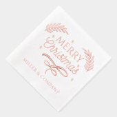 Frohe Weihnachtsschrift Personalisierter Firmennam Servietten Mit Folie (Rechts)