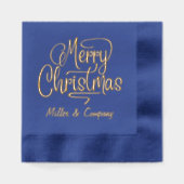 Frohe Weihnachtsschrift Personalisierter Firmennam Servietten Mit Folie (Vorderseite)