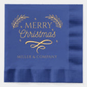 Frohe Weihnachtsschrift Personalisierter Firmennam Servietten Mit Folie (Vorderseite)