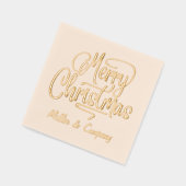 Frohe Weihnachtsschrift Personalisierter Firmennam Servietten Mit Folie (Links)