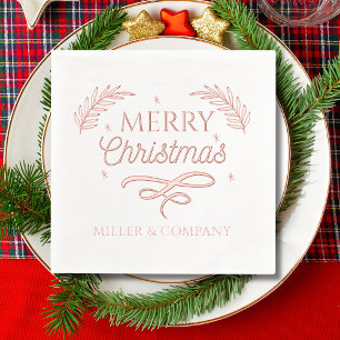 Frohe Weihnachtsschrift Personalisierter Firmennam Servietten Mit Folie