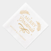 Frohe Weihnachtsschrift Personalisierter Firmennam Servietten Mit Folie (Rechts)