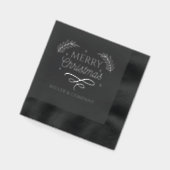 Frohe Weihnachtsschrift Personalisierter Firmennam Servietten Mit Folie (Links)