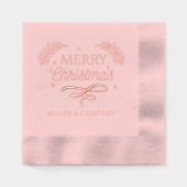 Frohe Weihnachtsschrift Personalisierter Firmennam Servietten Mit Folie (Vorderseite)