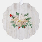 Frohe Weihnachtsschrift, Poinsettia, rustikale 4-F Ornament Karte (Rückseite)