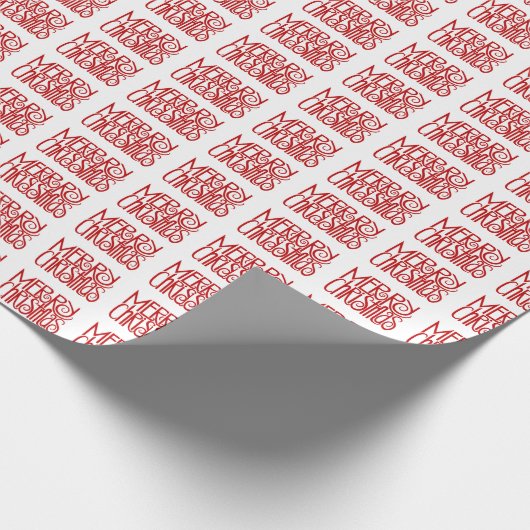 Frohe Weihnachtsschrift Red White Holiday Geschenkpapier (Ecke)