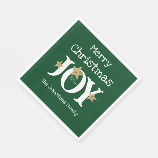 Frohe Weihnachtsschrift Rustikales Grünbuch Party Serviette (Ecke)