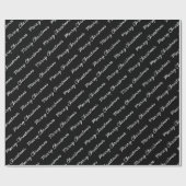 Frohe Weihnachtsschrift Schwarz und Weiß Geschenkpapier (Flach)