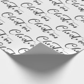 Frohe Weihnachtsschrift Schwarz-weißer Feiertag Geschenkpapier (Ecke)