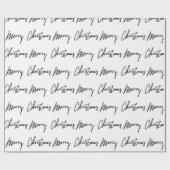 Frohe Weihnachtsschrift Schwarz-weißer Minimalismu Geschenkpapier (Flach)