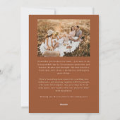 Frohe Weihnachtsschrift Terracotta Multi Foto Feiertagskarte (Rückseite)