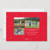 Frohe Weihnachtsschrift vier Foto Feiertagskarte (Rückseite)