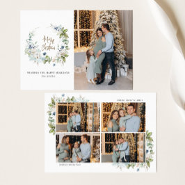 Frohe Weihnachtsschrift Watercolor Greenery Feiertagskarte