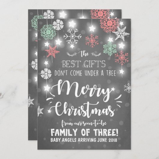 Frohe Weihnachtsschwangerschaft Ankündigung Rustic (Vorne/Hinten)