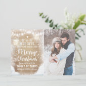 Frohe Weihnachtsschwangerschaft Ankündigung Rustic (Stehend Vorderseite)