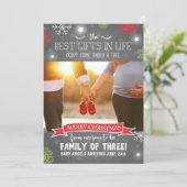 Frohe Weihnachtsschwangerschaft Ankündigung Rustic (Stehend Vorderseite)