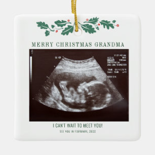 Frohe Weihnachtsschwangerschaft Ultrasound Oma Keramikornament