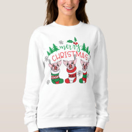 Frohe Weihnachtsschweine Urlaub Sweatshirt