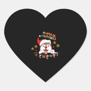 Frohe Weihnachtsshelties Magnet Herz-Aufkleber
