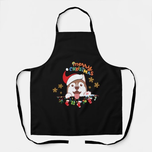 Frohe Weihnachtsshelties Magnet Schürze (Vorderseite)