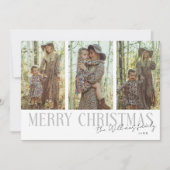 Frohe Weihnachtssignatur Multi Foto White Feiertagskarte (Vorderseite)