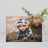 Frohe Weihnachtsskriptkarte Folien Feiertagskarte (Stehend vorne)