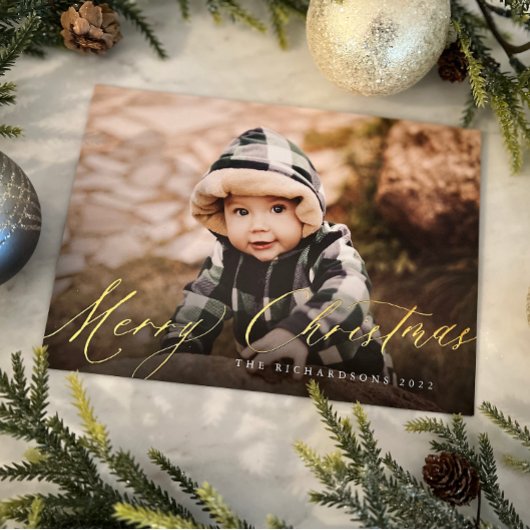 Frohe Weihnachtsskriptkarte Folien Feiertagskarte