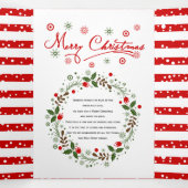 Frohe Weihnachtsskripttypografie und Kranz-Foto Dreifach Gefaltete Urlaubskarte (Innenseite Mitte)