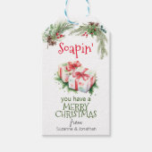 Frohe Weihnachtssoap Handmade Geschenkanhänger (Vorderseite)