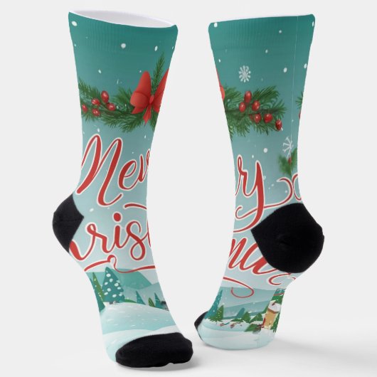 Frohe Weihnachtssocken Socken (Gewinkelt)