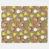 Frohe Weihnachtssohle und Schneemann Fleecedecke (Vorderseite (Horizontal))