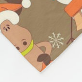 Frohe Weihnachtssohle und Schneemann Fleecedecke (Ecke)