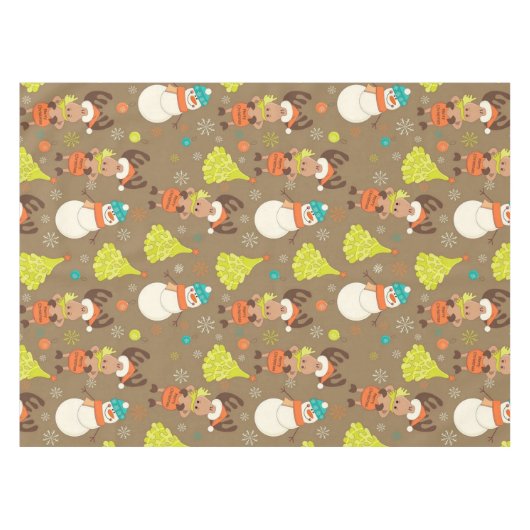Frohe Weihnachtssohle und Schneemann Tischdecke (Vorderseite (Horizontal))