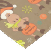 Frohe Weihnachtssohle und Schneemann Tischdecke (Schrägansicht)