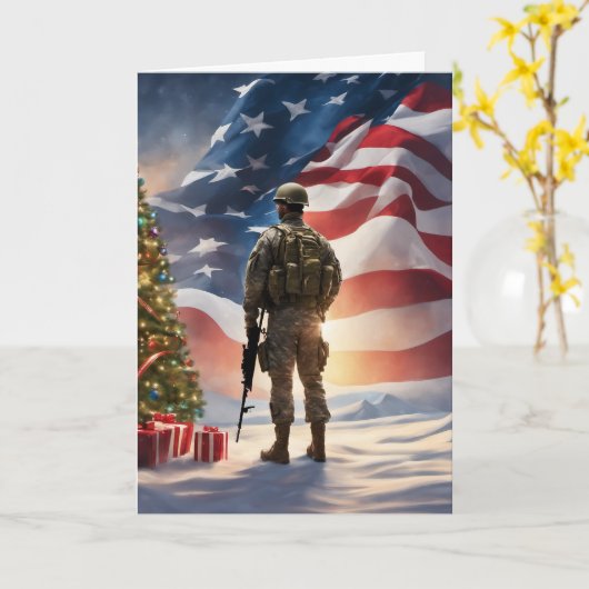 Frohe Weihnachtssoldat - geklappte Grußkarte Karte (Gelbe Blume)