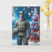 Frohe Weihnachtssoldat - geklappte Grußkarte Karte (Gelbe Blume)