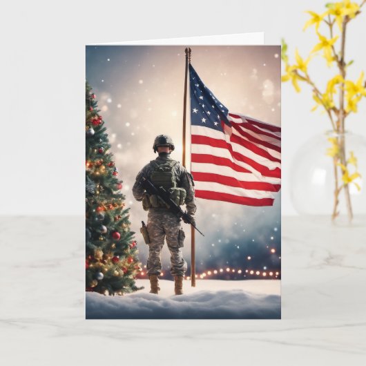 Frohe Weihnachtssoldat - geklappte Grußkarte Karte (Gelbe Blume)